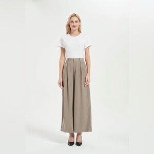 NWOT High-Waisted Tan Palazzo Pants Size M